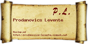 Prodanovics Levente névjegykártya